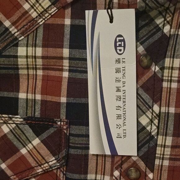 NWT Cowboy Up Plaid Shirt L Red Plaid Pearl Snap Westrrn Rodeo Rockabilly - Picture 4 of 10